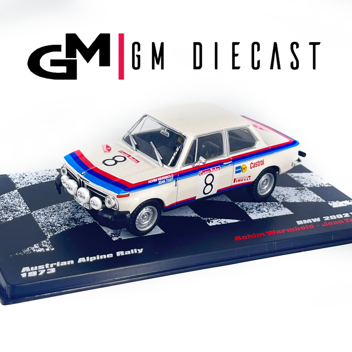 1/18 Ixo 1973 BMW 2002 #11 A.Warmbold. J.Todt RAC Rally Diecast Car