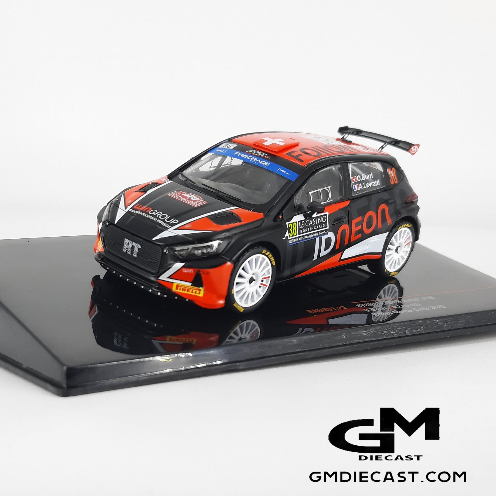 Hyundai i20 Rally2 #38 Monte Carlo 2023 Burri/Levratti *BROKEN MIRROR