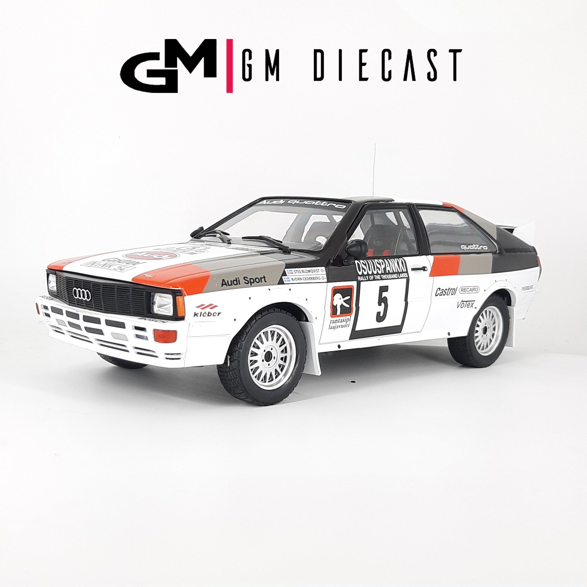 Audi Quattro #5 1000 Lakes Rally 1982 Blomqvist/Cederberg 1/18 – GM Diecast