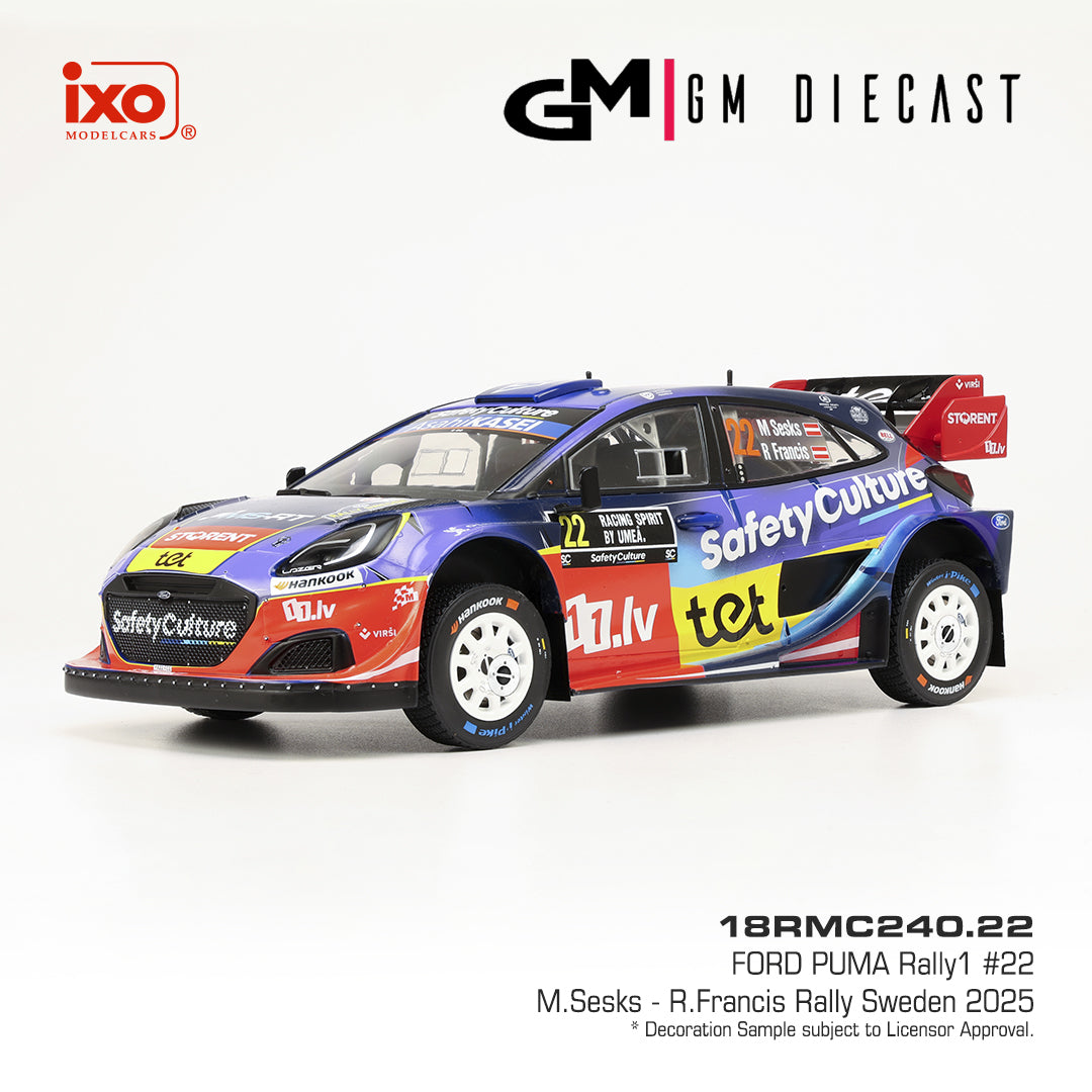Ford Puma #22 Rally Sweden 2025 M.Sesk/R.Francis 1/18