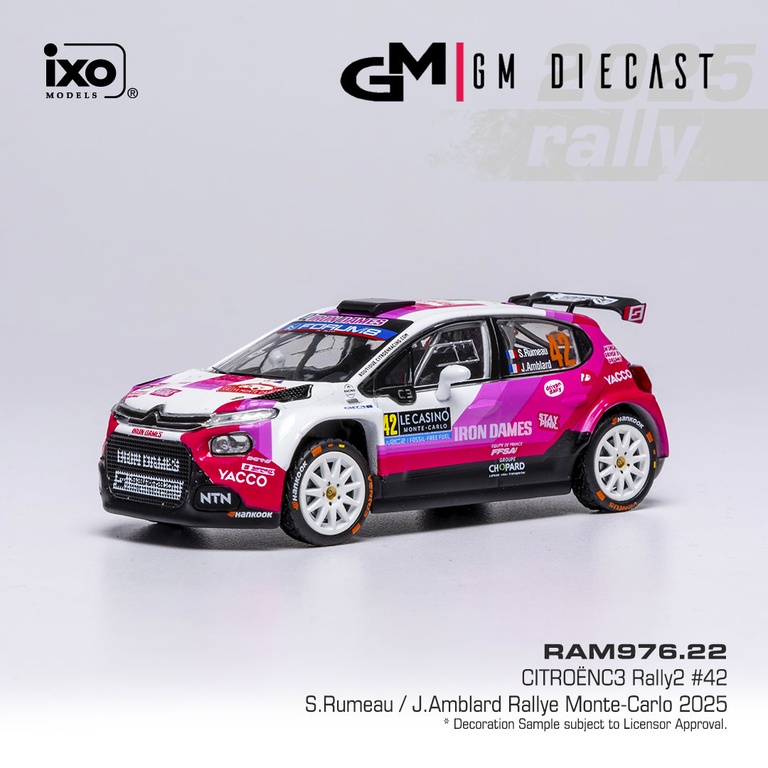 Citroen C3 Rally2 #42 Rally Monte Carlo 2025 S.Rumeau/J.Amblard