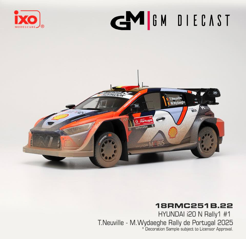 Hyundai i20 Rally1 #1 Rally Portugal 2025 Neuville/Wydaeghe 1/18