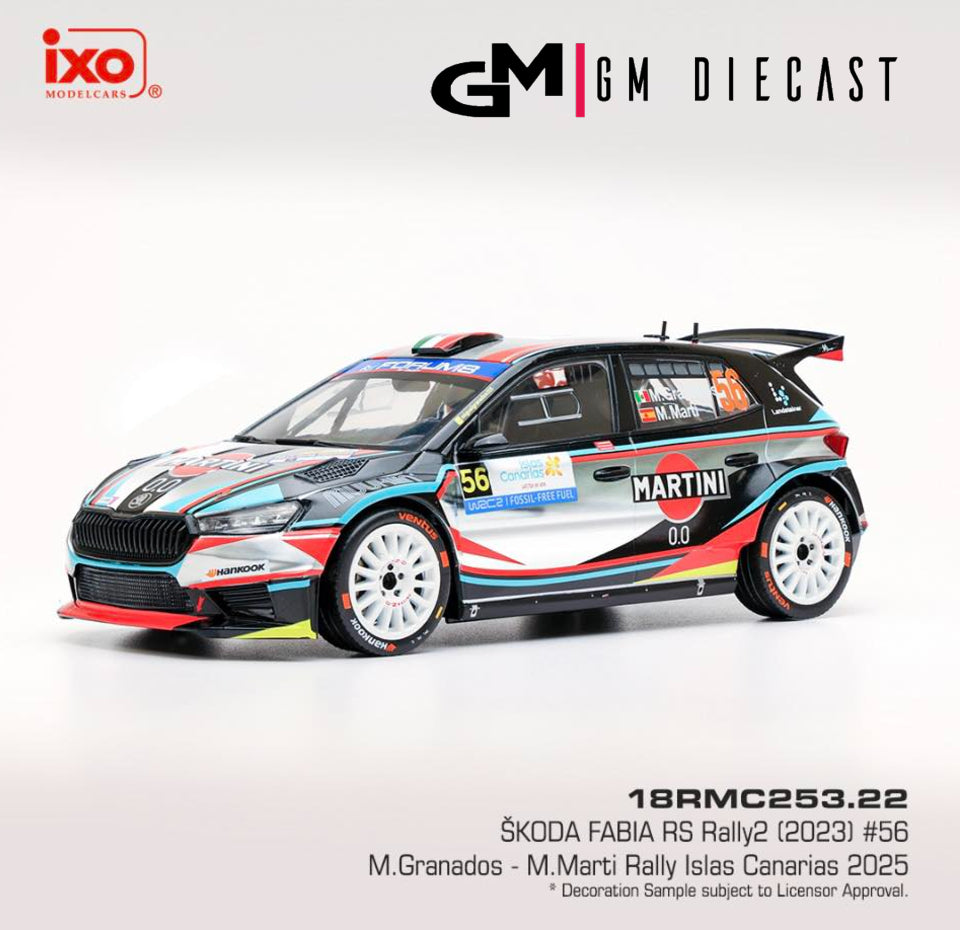 Skoda Fabia RS Rally2 #56 Canarias 2025 Granados/Marti 1/18