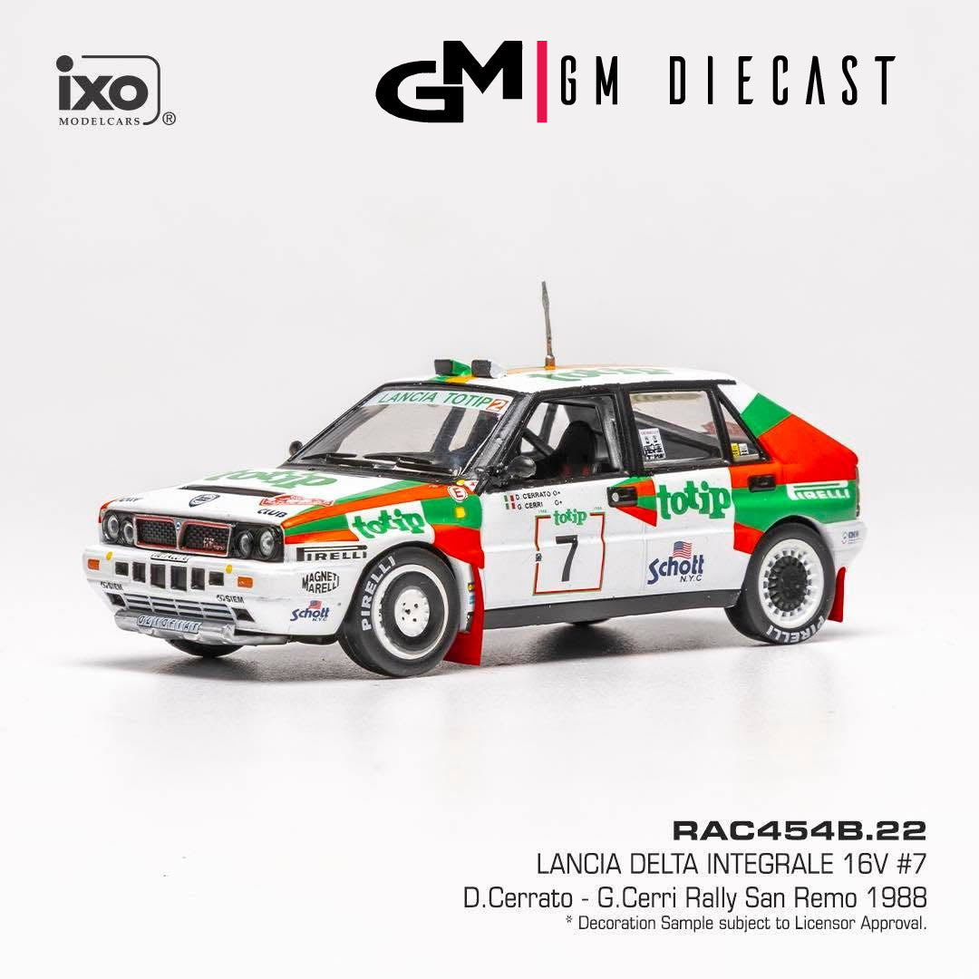 Lancia Delta Integrale 16V #7 Rally San Remo 1988 Cewrrato, Cerri 1:43