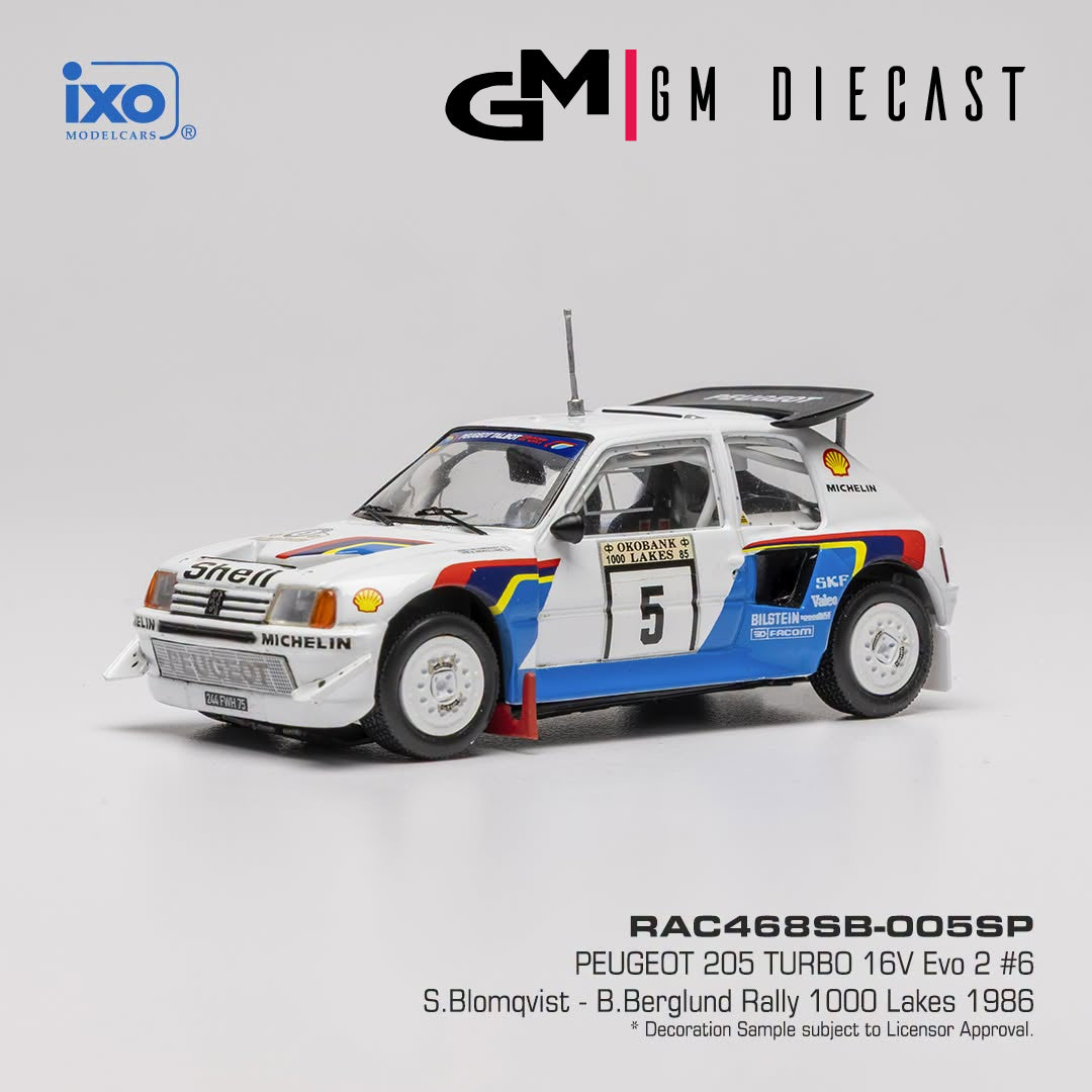 Peugeot 205 Turbo 16V Evo2 #5 Rally 1000 Lakes 1986 Blomqvist, Berglund 1/43