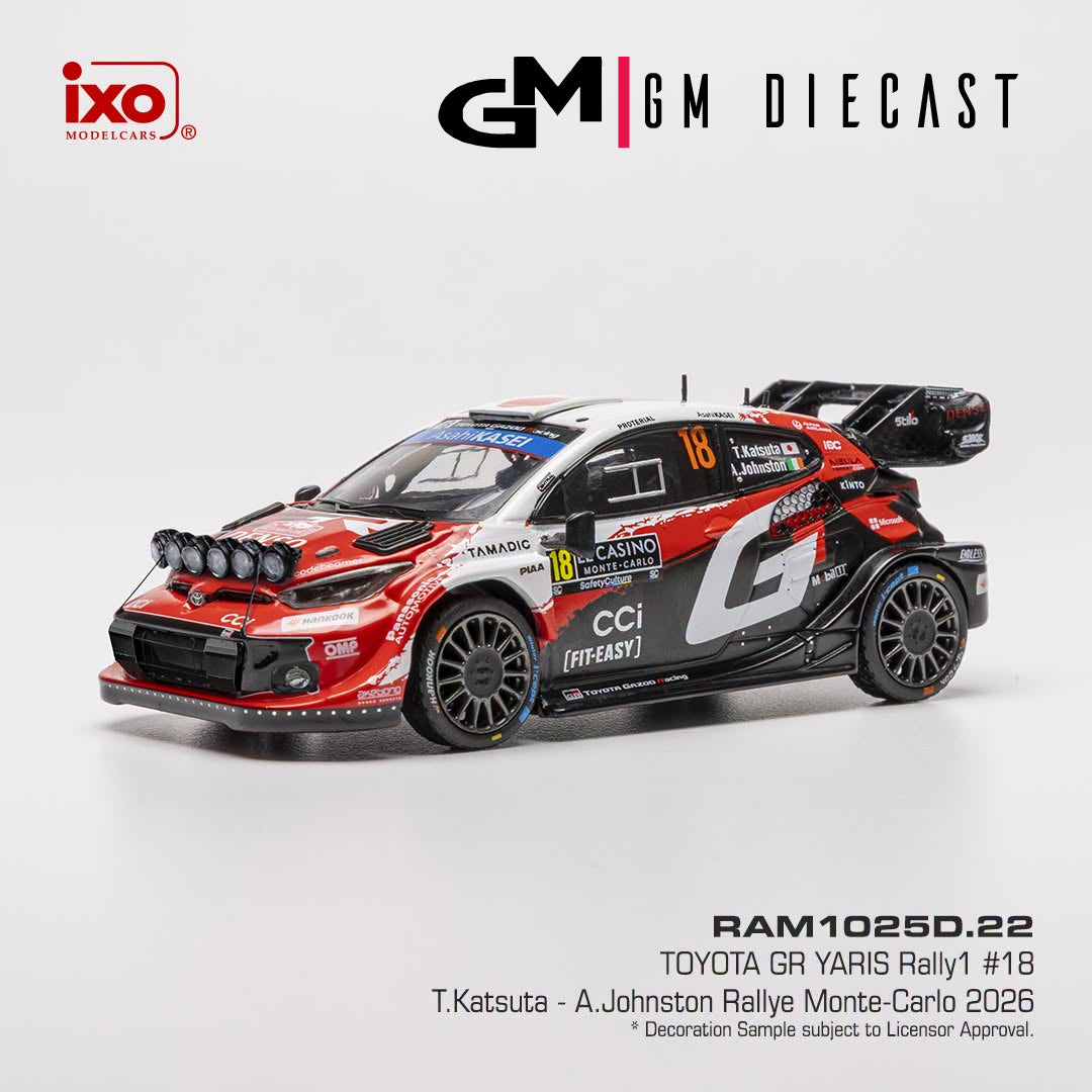 Toyota GR Yaris rally1 #18 Rally Monte-Carlo 2026 Katsuta, Johnston 1/43