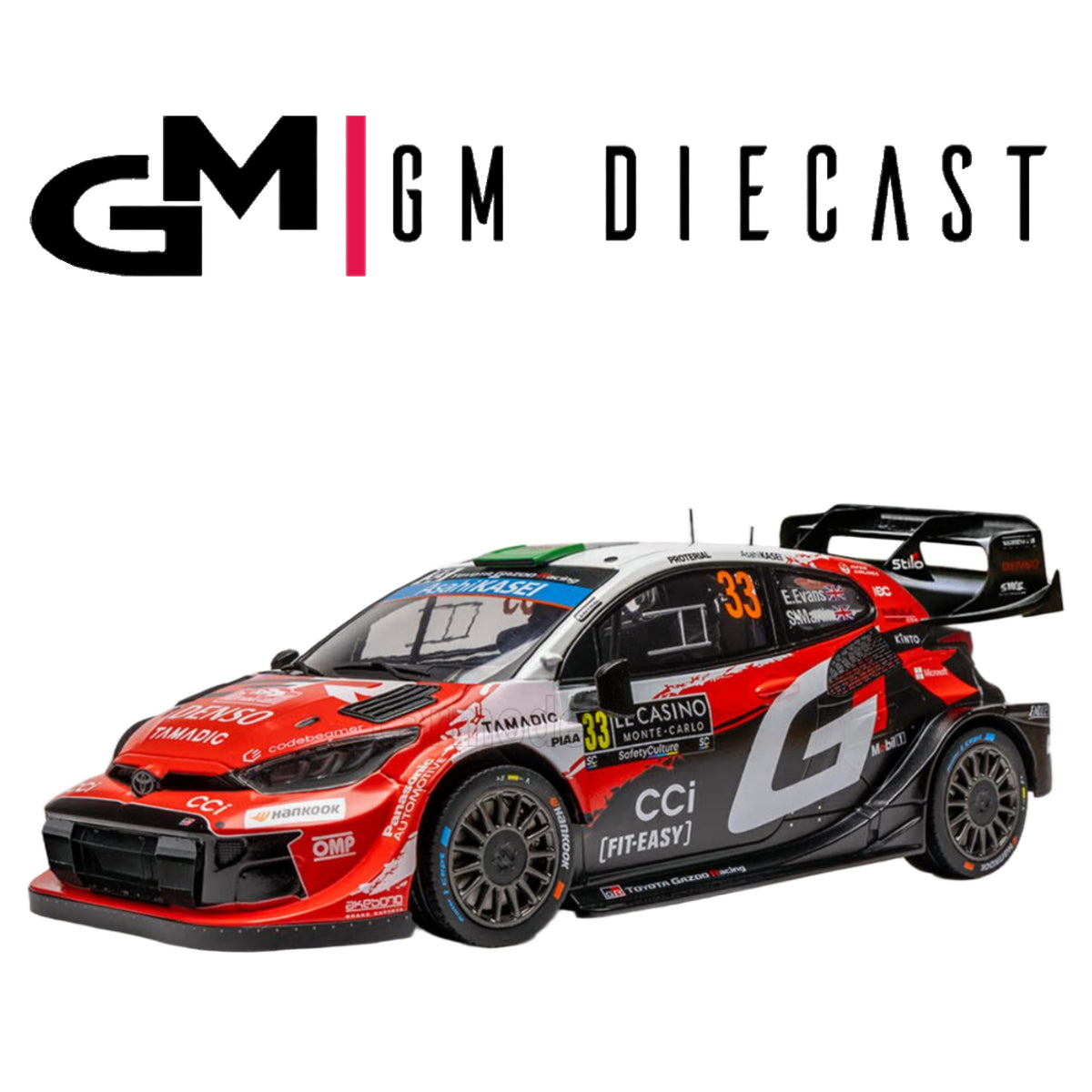 Toyota GR Yaris #33 Rali de Monte Carlo 2026 Evans, Martin 1/18