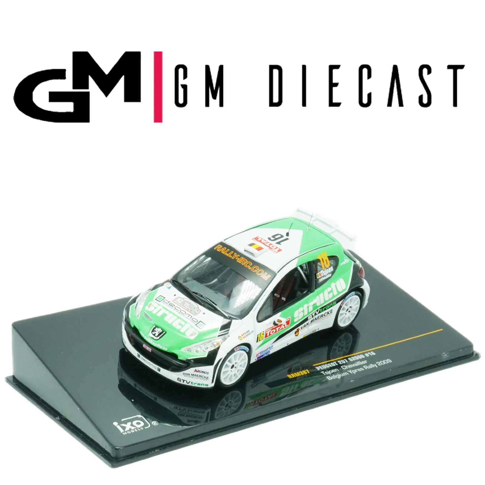Peugeot 207 S2000 #16 Rally Belgium Ypres 2009 Tsjoen, Chevaillier 1/43