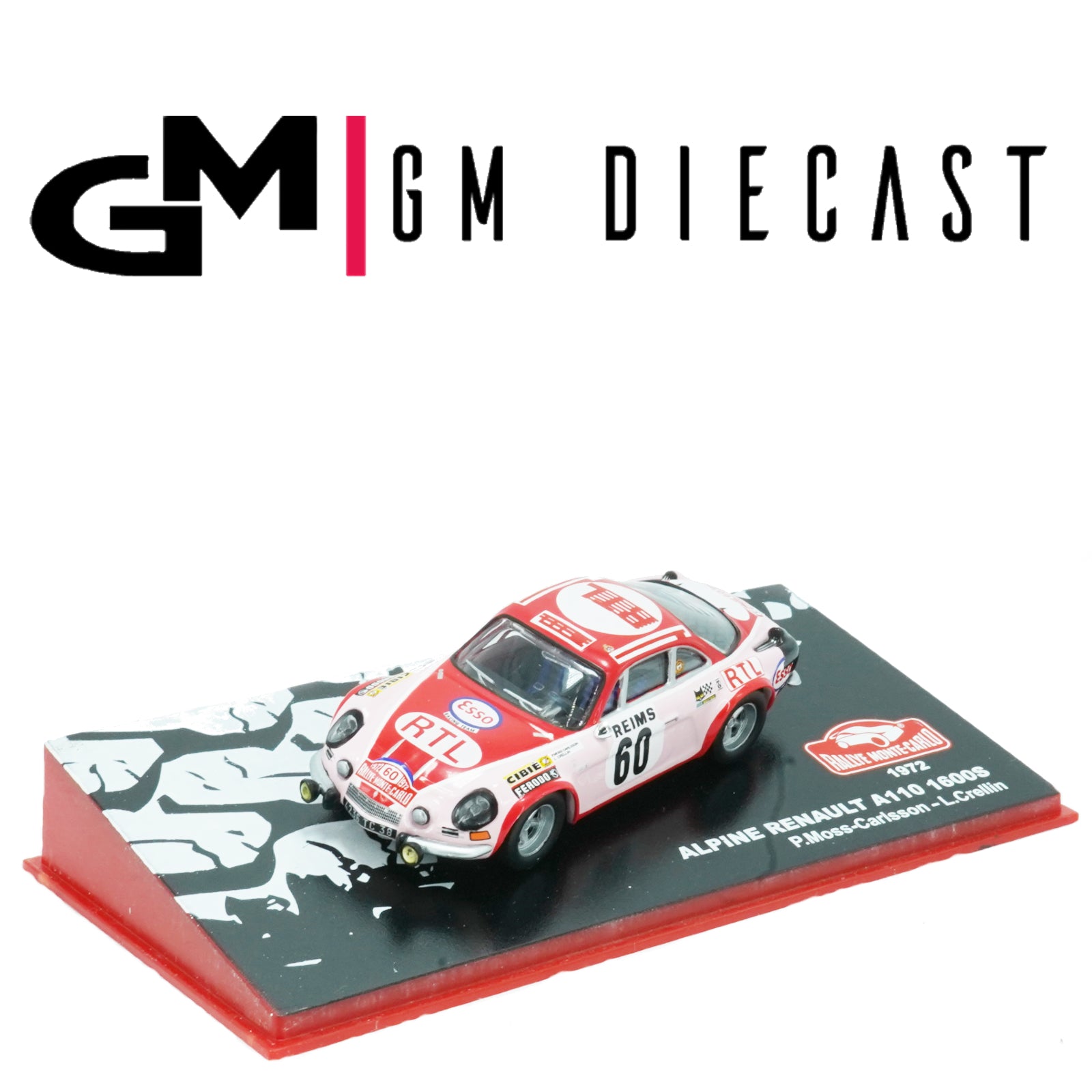 Alpine Renault A110 1600S #60 Rally Monte Carlo 1972 Carlsson, Crellin 1/43