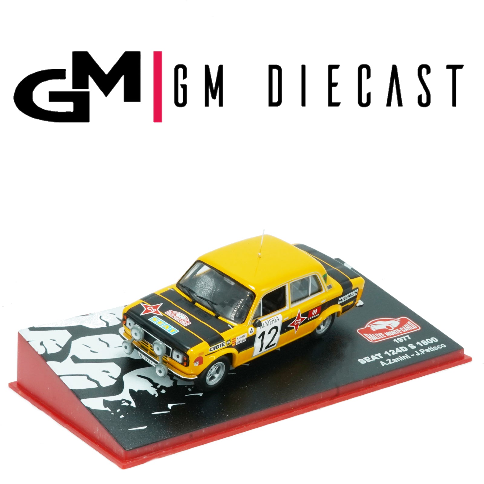 Seat 124D S 1800 #12 Rally Monte Carlo 1977 Zanini, Petisco 1/43