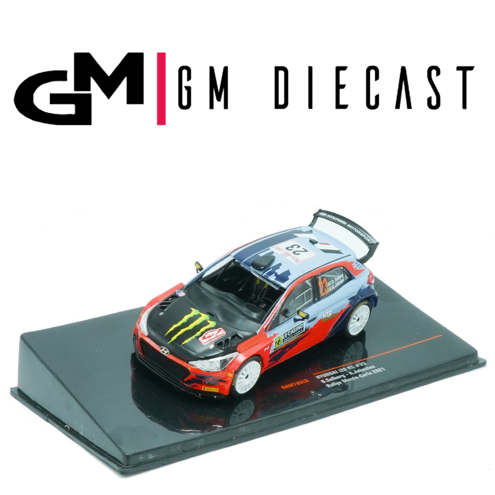 Hyundai i20 R5 #23 Rally Monte Carlo 2021 Solberg, Johnston 1/43 *without front glass