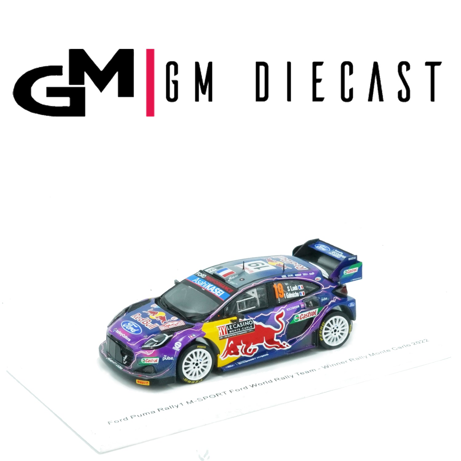 Ford Puma M-Sport #19 Rally Winner Monte Carlo 2022 Loeb, Galmiche 1/43