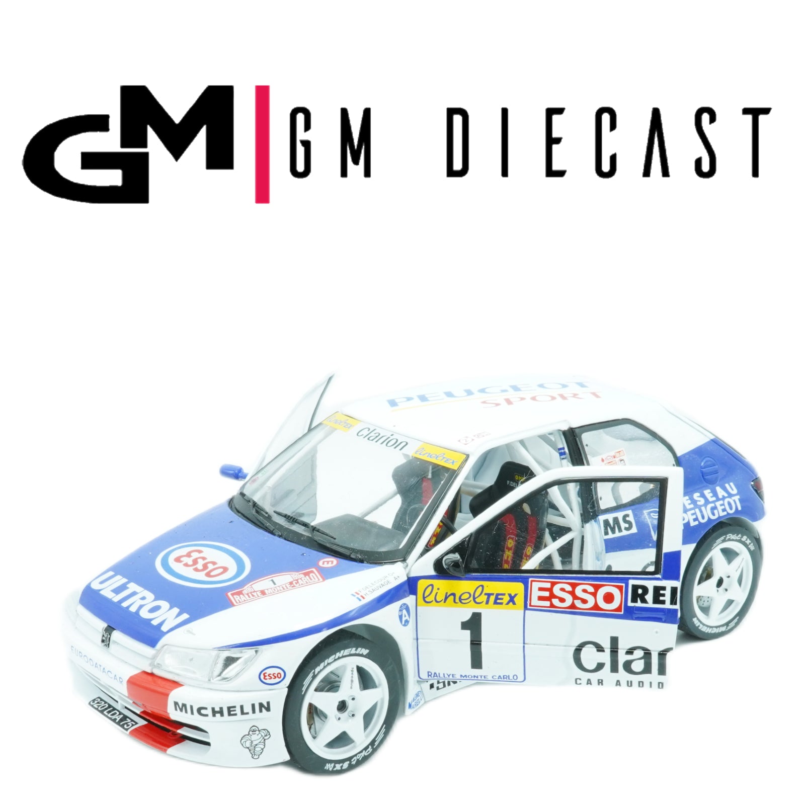Peugeot 306 Maxi #1 Rally Monte Carlo 1996 Sauvage, Delecour 1/18 *Defect Aileron