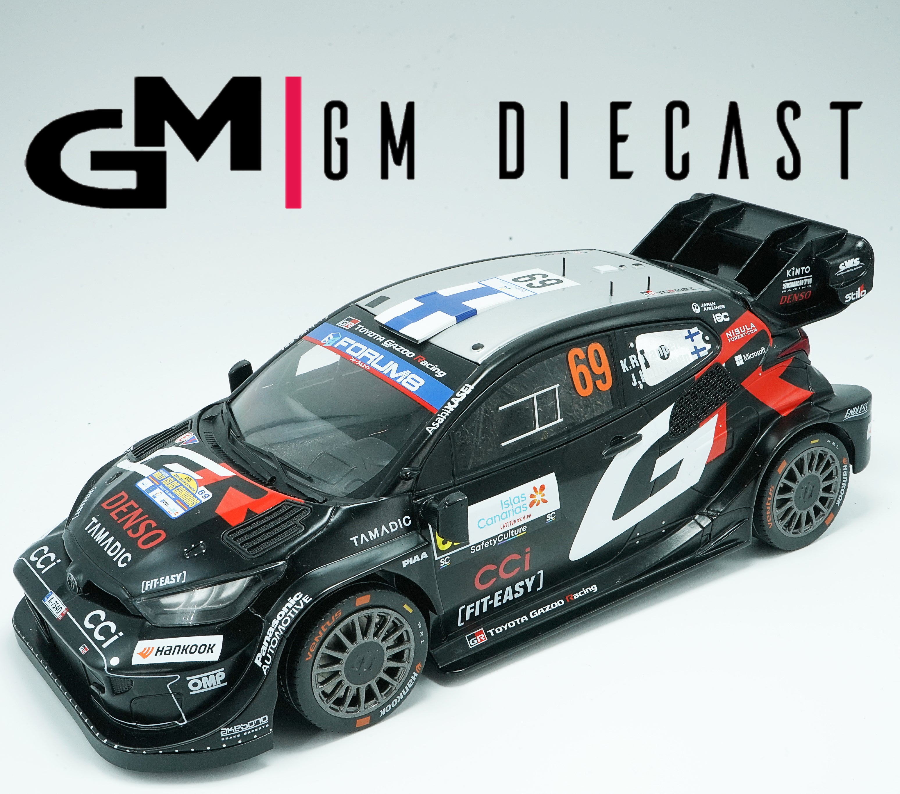 Toyota GR Yaris Rally1 #69 Rally Winner Islas Canarias 2025 K.Rovanpera/J.Halttunen 1/18
