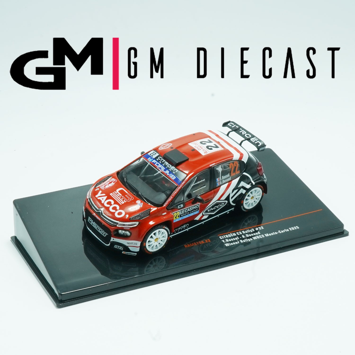 Citroën C3 Rally2 #22 Rally Monte Carlo 2025 Rossel, Dunand 1:43