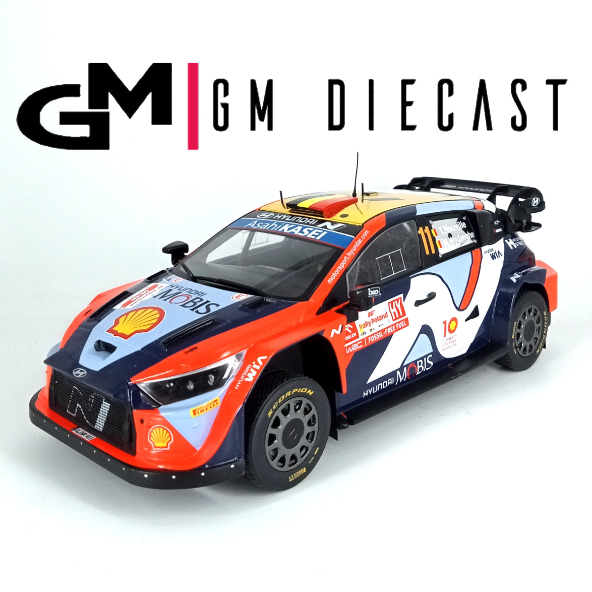 Hyundai i20 Rally1 #11 Poland 2024 Neuville/Wydaeghe 1/18 *Limited Edition