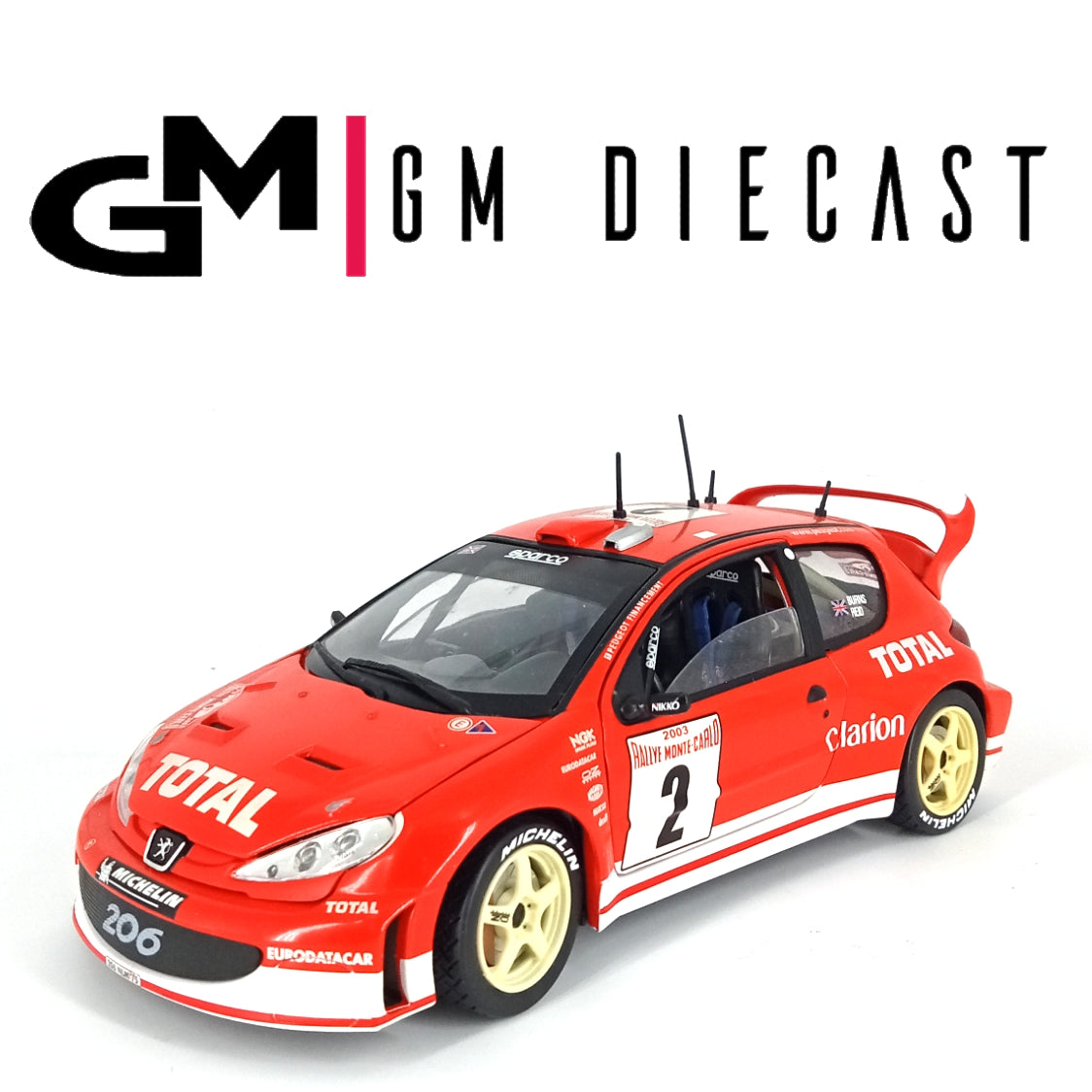 Peugeot 206 WRC #2 Rally Monte Carlo 2003 Burns 1/18