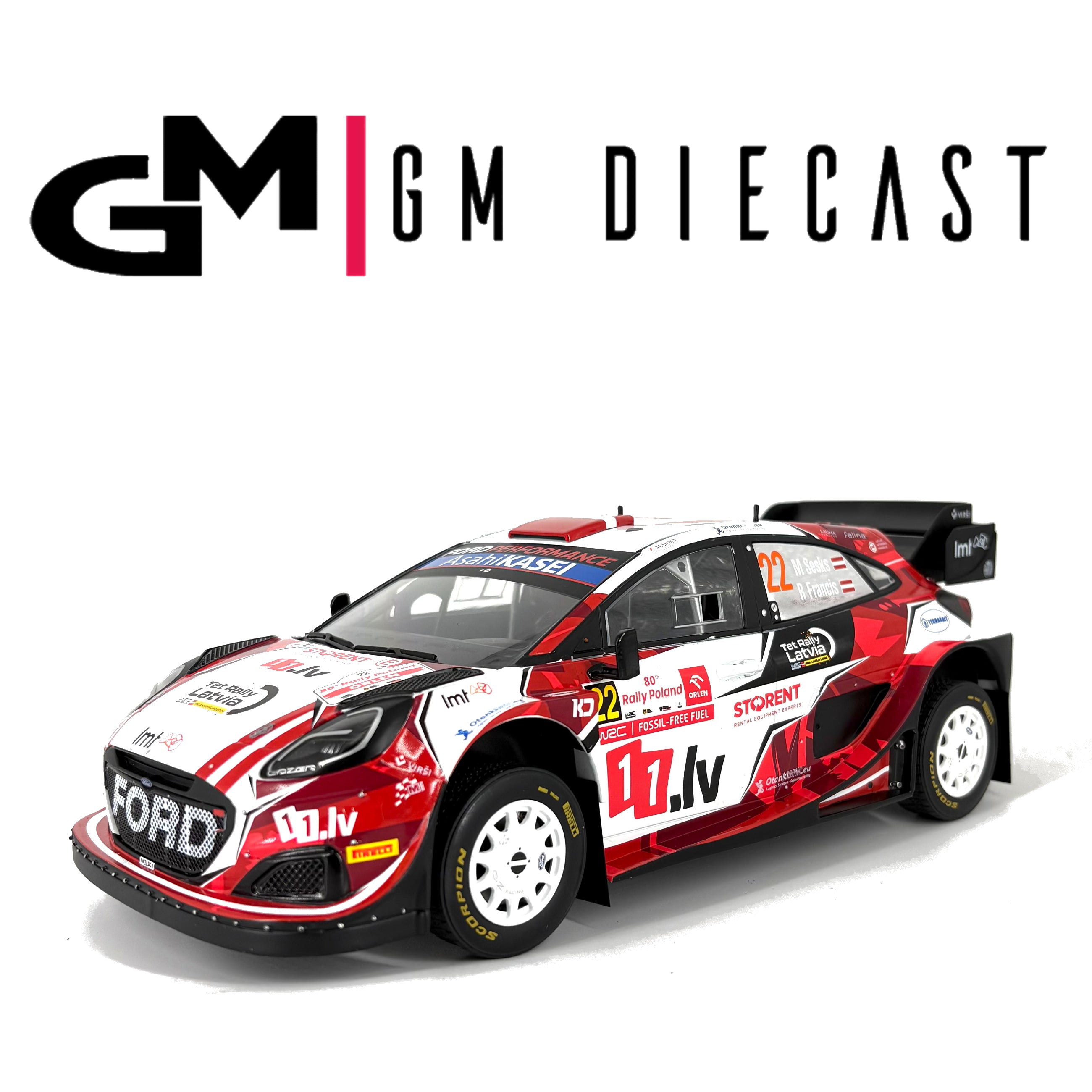 Ford Puma #22 Rally Poland 2024 M.Sesks/R.Francis 1/18
