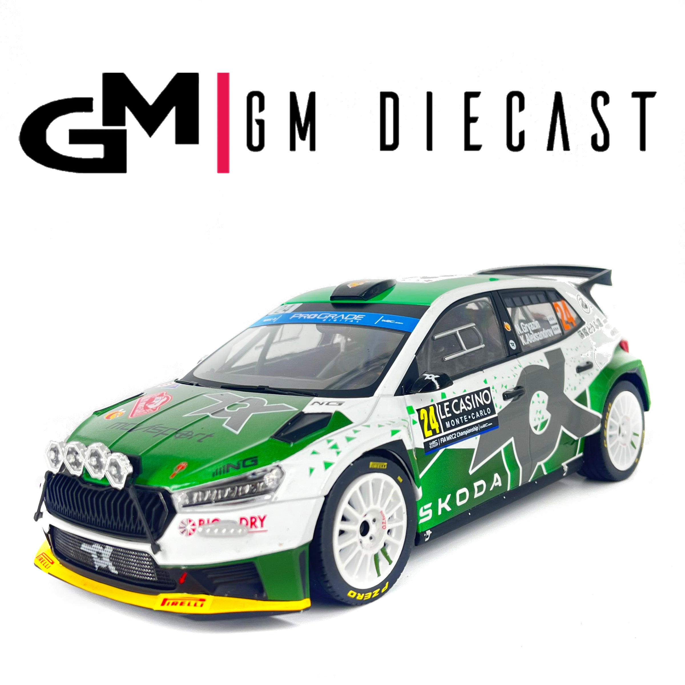 Skoda Fabia Rally2 #24 Monte Carlo 2023 Gryazin/Aleksandrov 1/18