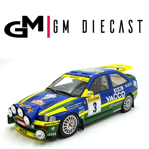 Ford Escort RS Cosworth n.º 3 Rali de Monte Carlo P. Bernadini/B. Occellia 1/18