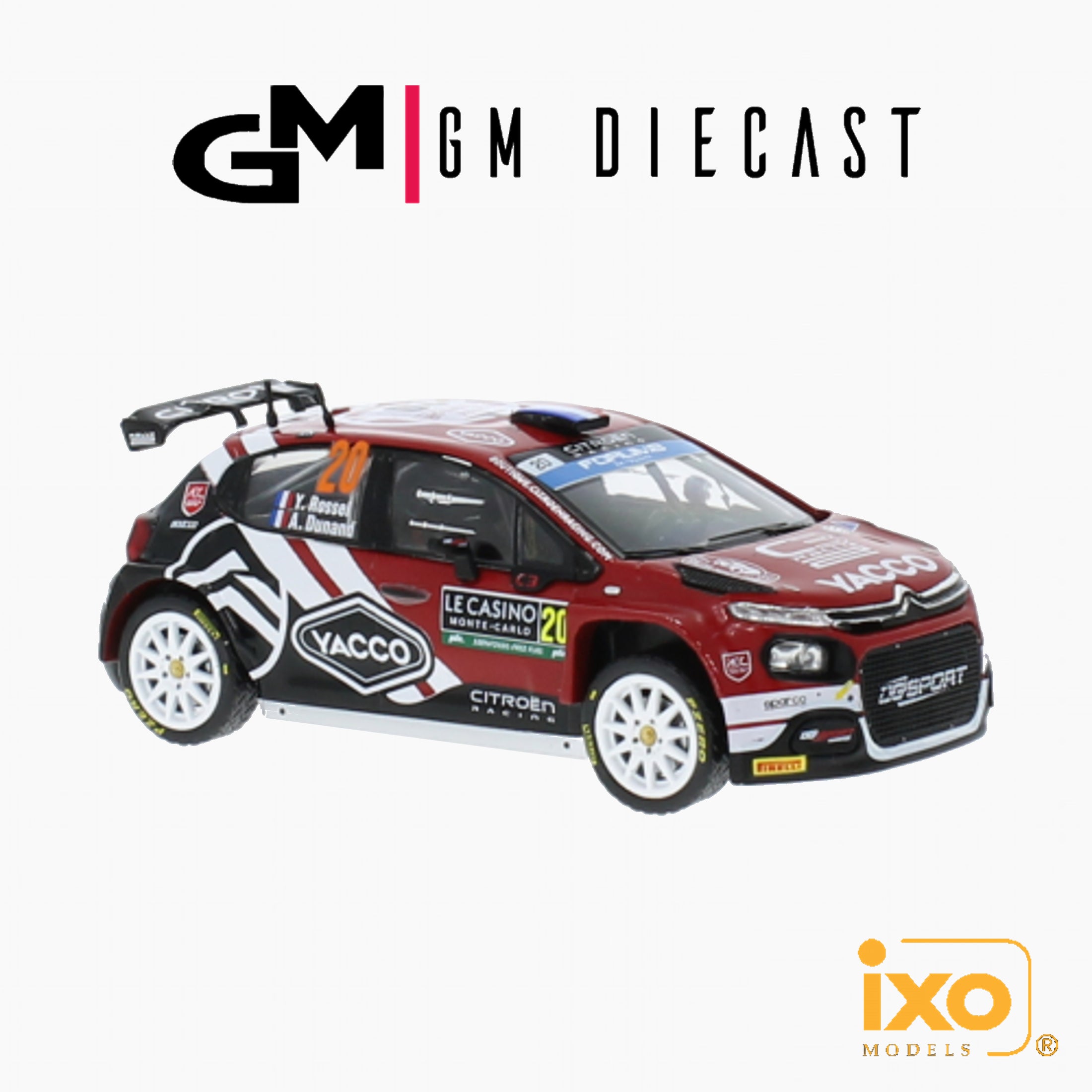 Citroen C3 Rally2 #20 Monte Carlo 2024 Rossel/Dunand